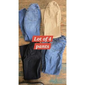 Boys Pants Lot Of 4 Size 12 Denim Jeans And Twill Cotton